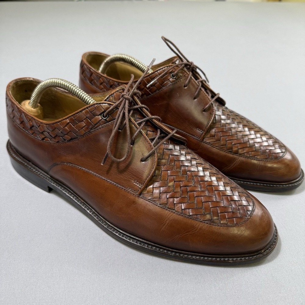 Bragano by Cole Haan Dress Shoes Mens 10 D Cognac Leather Made In Italy 9475